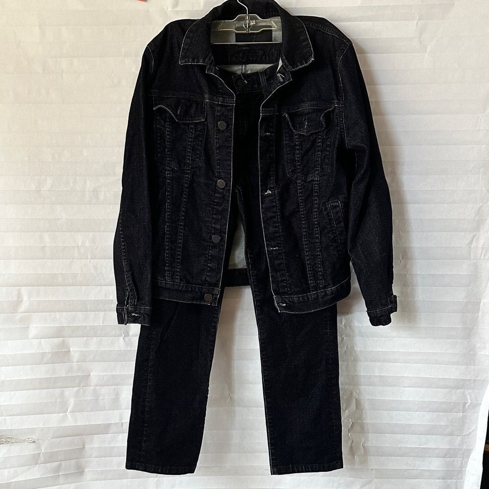 7 For All Mankind Men’s Black Jacket & Pants Suit Set Size Small